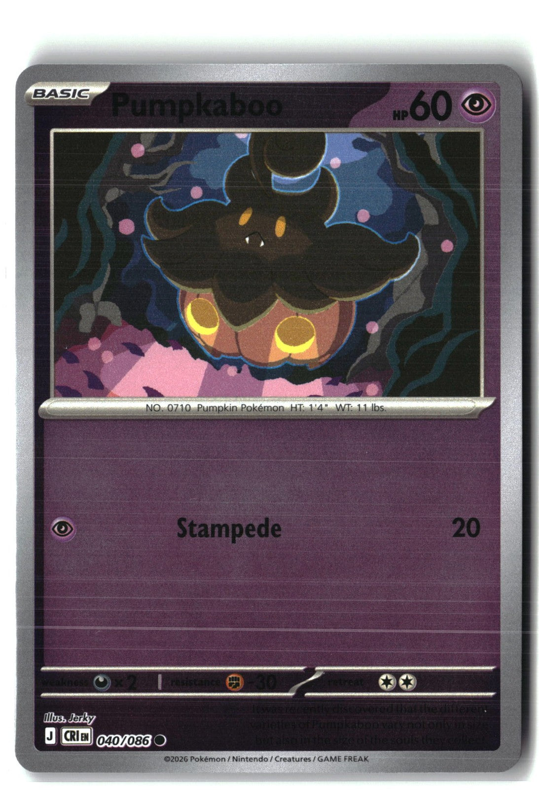 Pumpkaboo Reverse Holofoil NM (Chaos Rising 040/086)