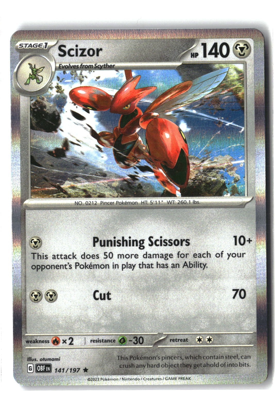Scizor Holofoil NM (Obsidian Flames 141/197)