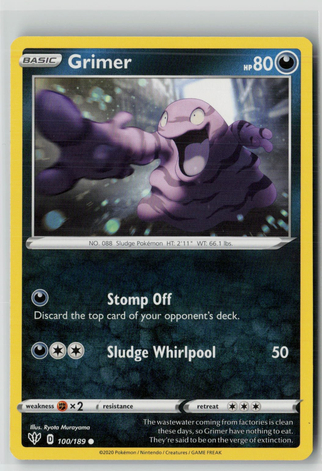 Grimer (SWSH03: Darkness Ablaze 100/189) NM