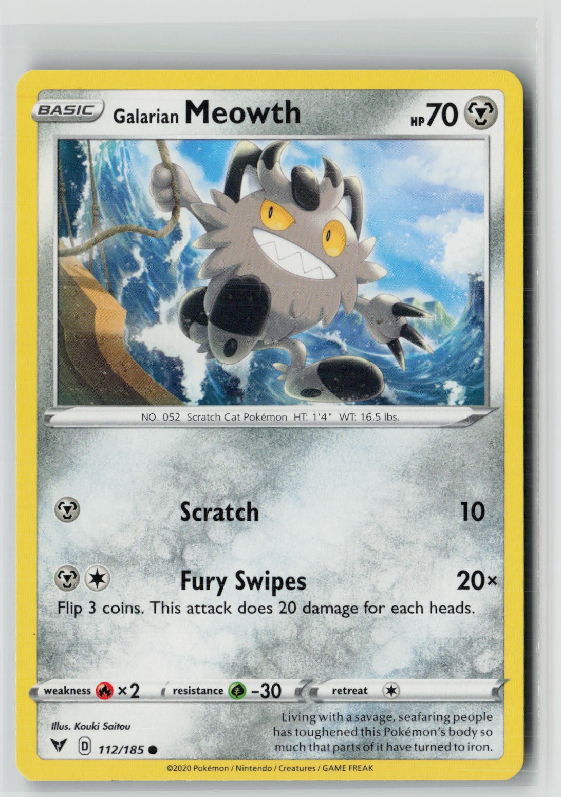 Galarian Meowth (SWSH04: Vivid Voltage 112/185) NM