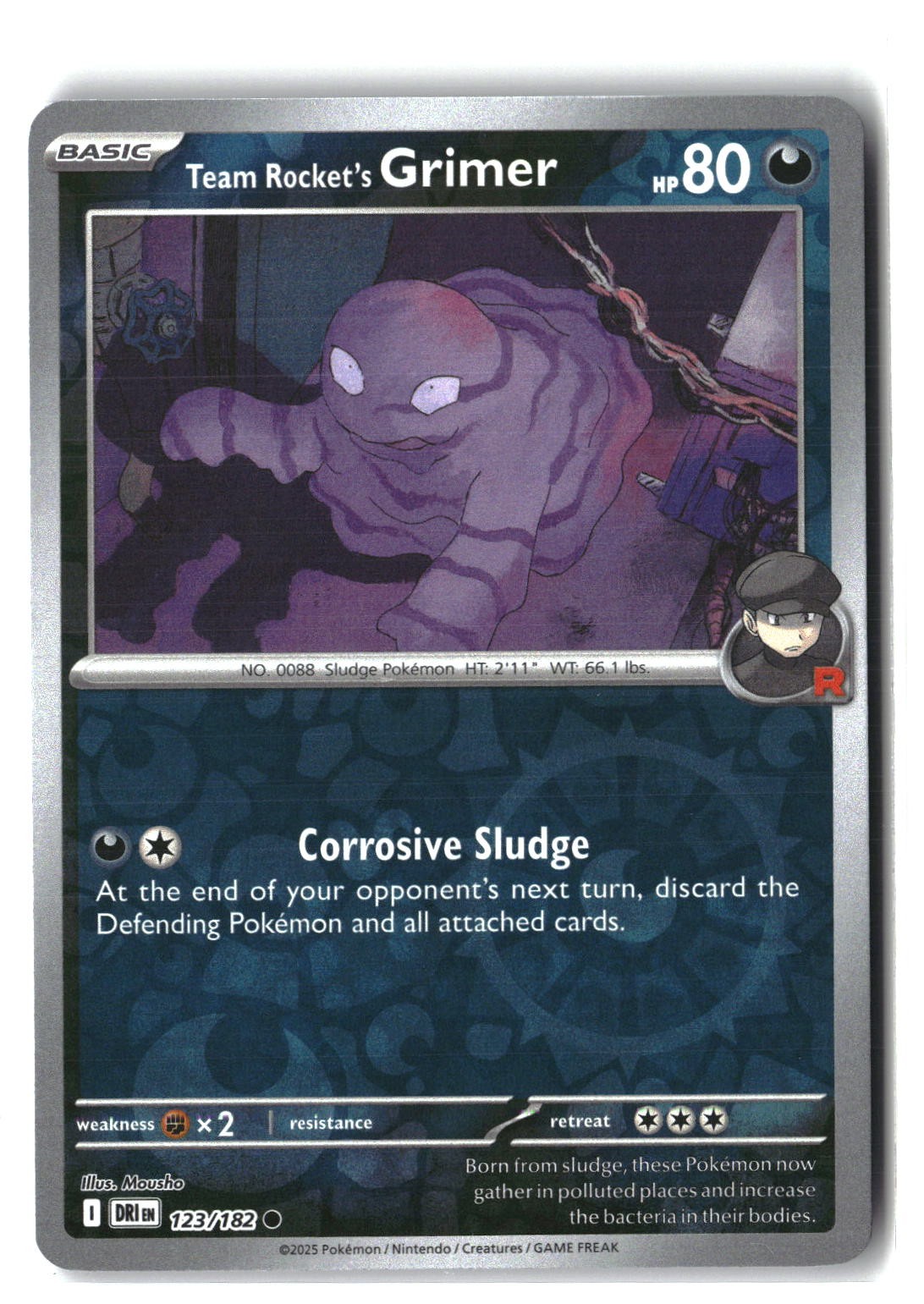 Team Rocket's Grimer Reverse Holofoil NM (Destined Rivals 123/182)