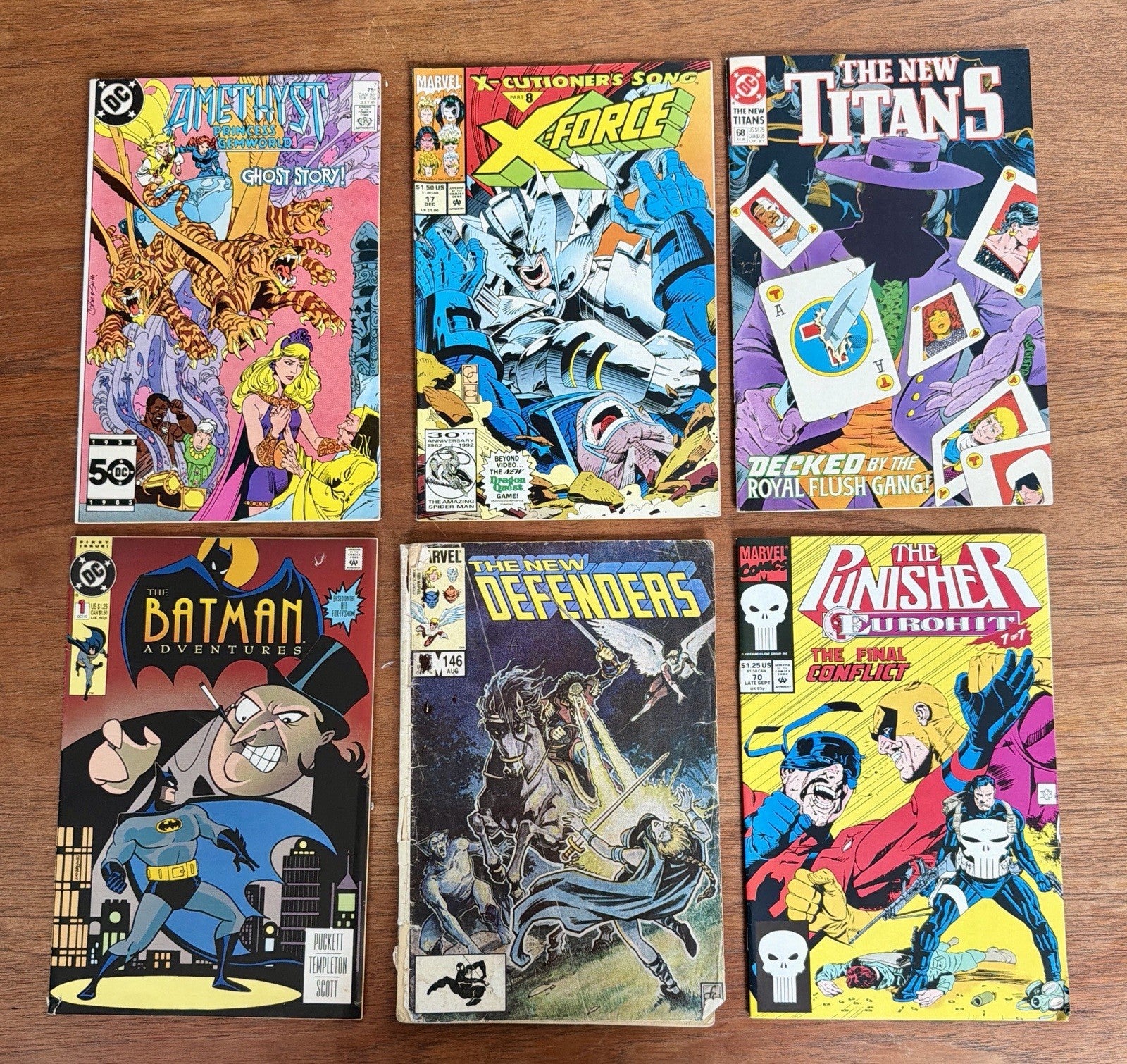 Vintage 90’s & 90’s Marvel DC 6 Comic Book Bundle Lot Batman Punisher & More!