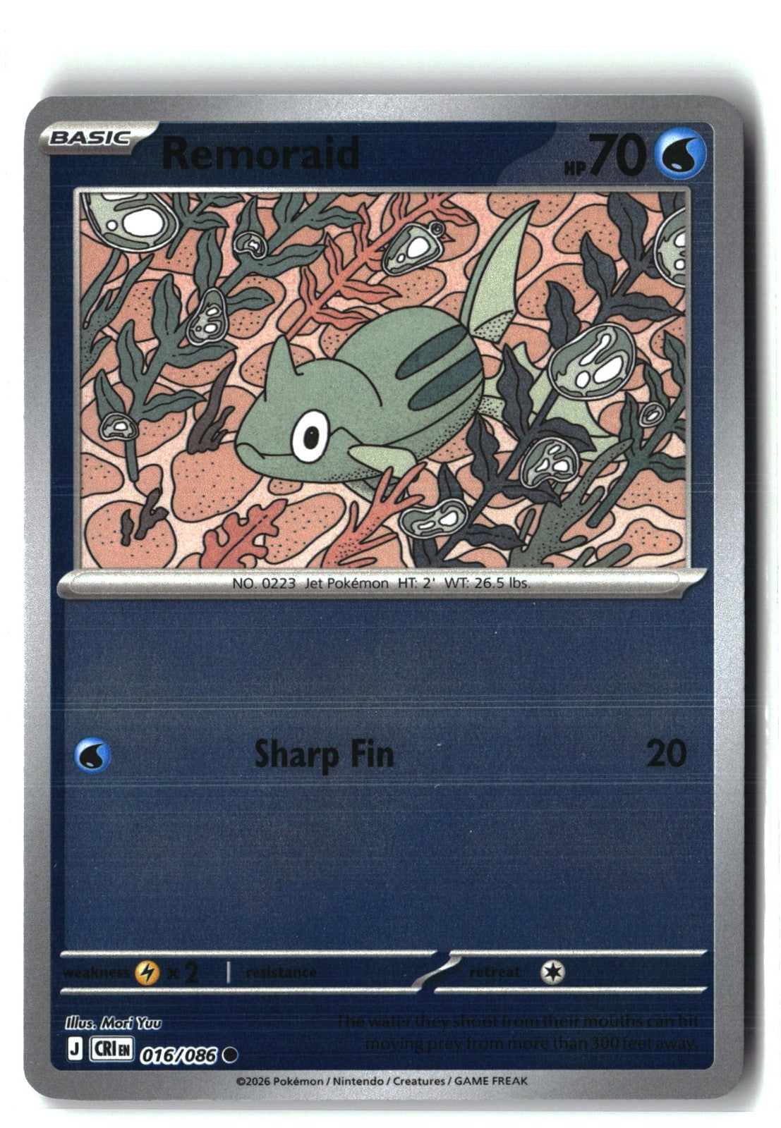 Remoraid Reverse Holofoil NM (Chaos Rising 016/086)