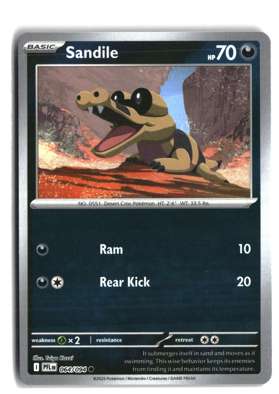 Sandile Reverse Holofoil NM (Phantasmal Flames 064/094)