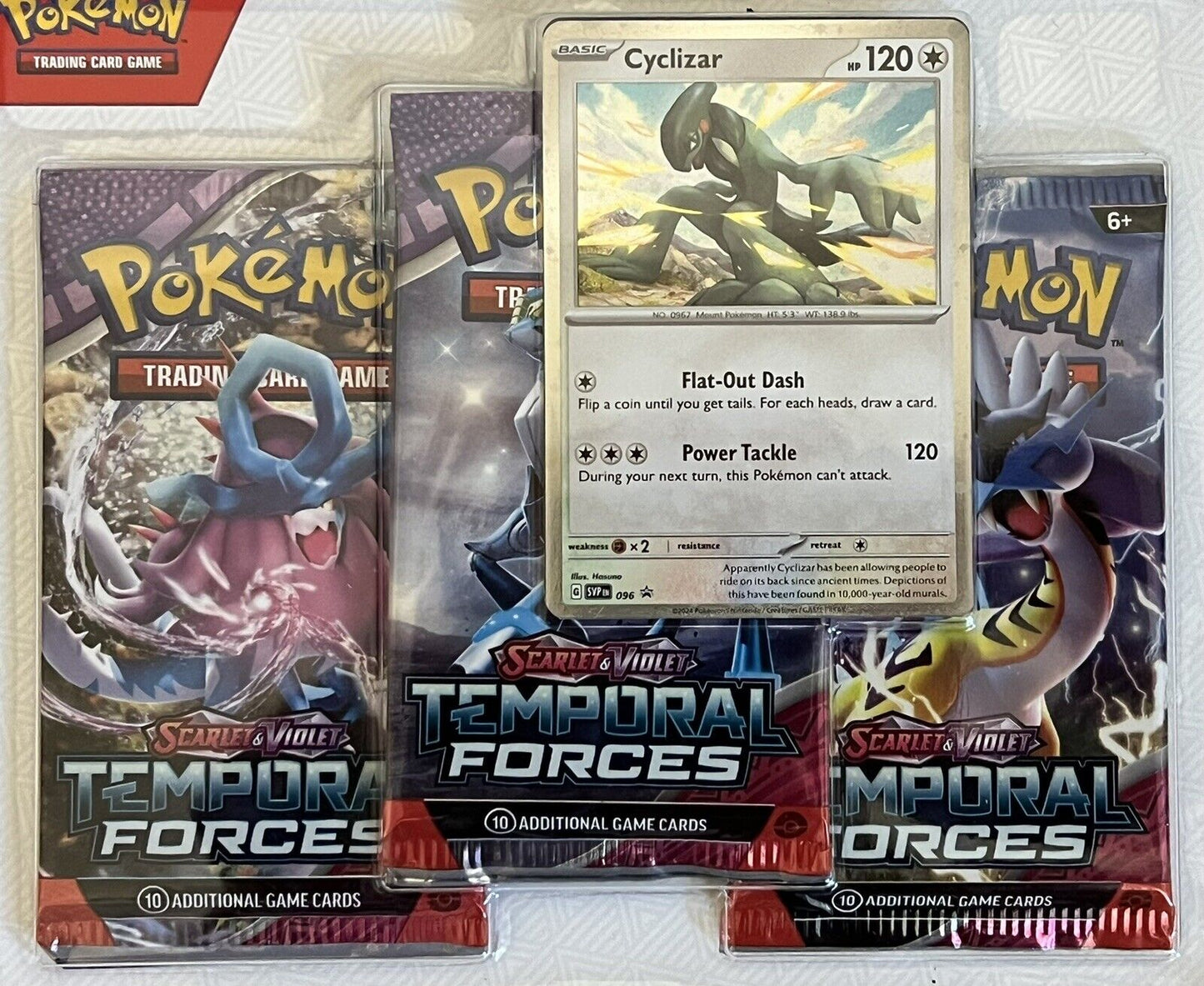 Pokemon Scarlet & Violet: Temporal Forces 3-Pack Booster Blister Pack - CYCLIZAR