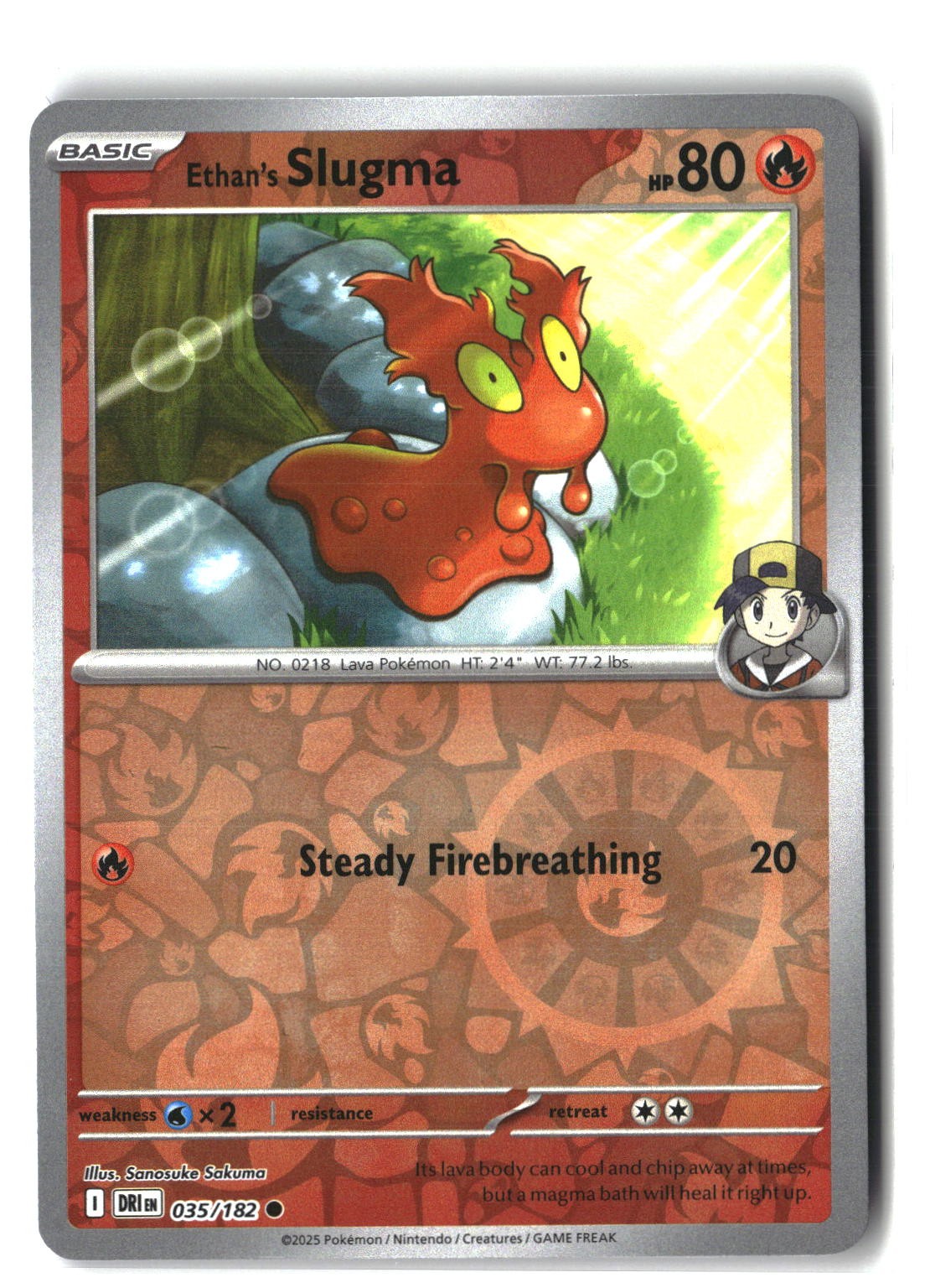 Ethan's Slugma Reverse Holofoil NM (Destined Rivals 035/182)
