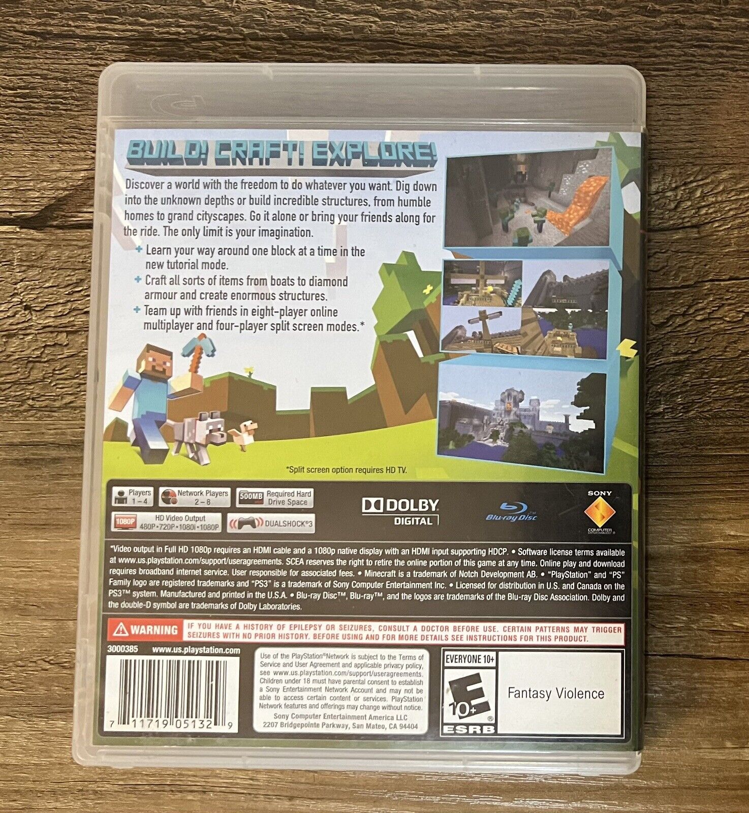 Minecraft PS3 PlayStation 3 Sony 2014 Game Case Tested No Manual