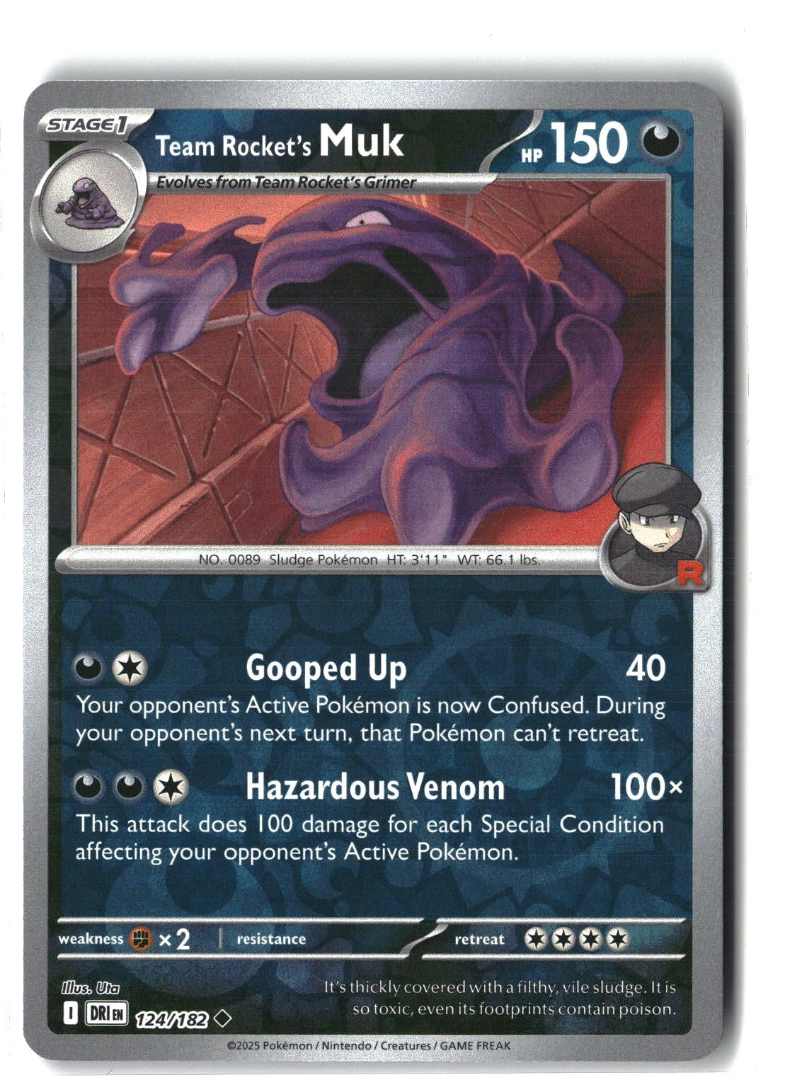 Team Rocket's Muk Reverse Holofoil NM (Destined Rivals 124/182)