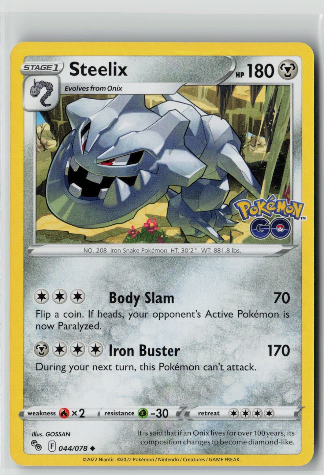 Steelix (Pokemon GO 044/078) NM