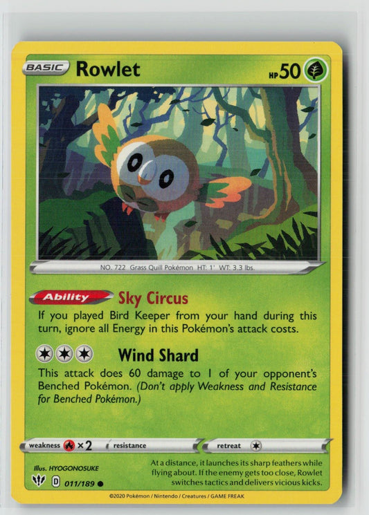 Rowlet (SWSH03: Darkness Ablaze 011/189) NM