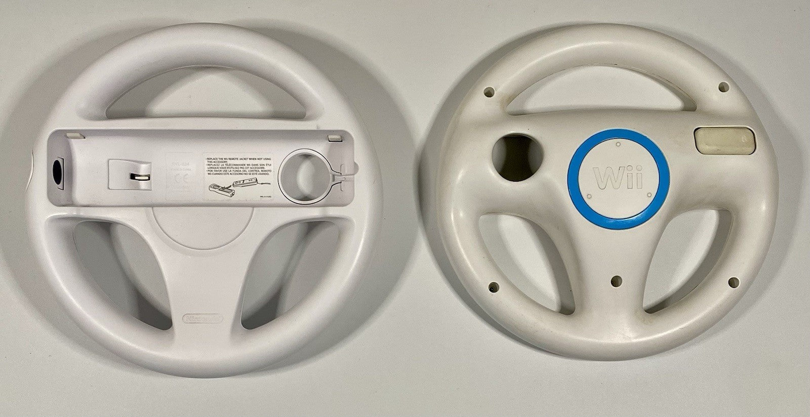 2X Official Nintendo Wii Steering Wheel Mario Kart OEM White RVL-024 Lot of 2