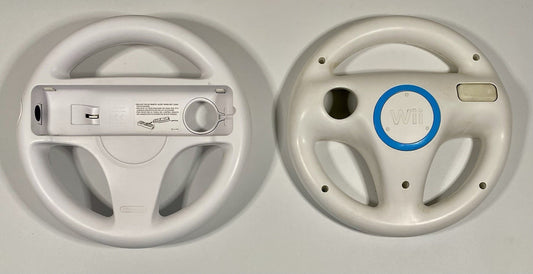 2X Official Nintendo Wii Steering Wheel Mario Kart OEM White RVL-024 Lot of 2