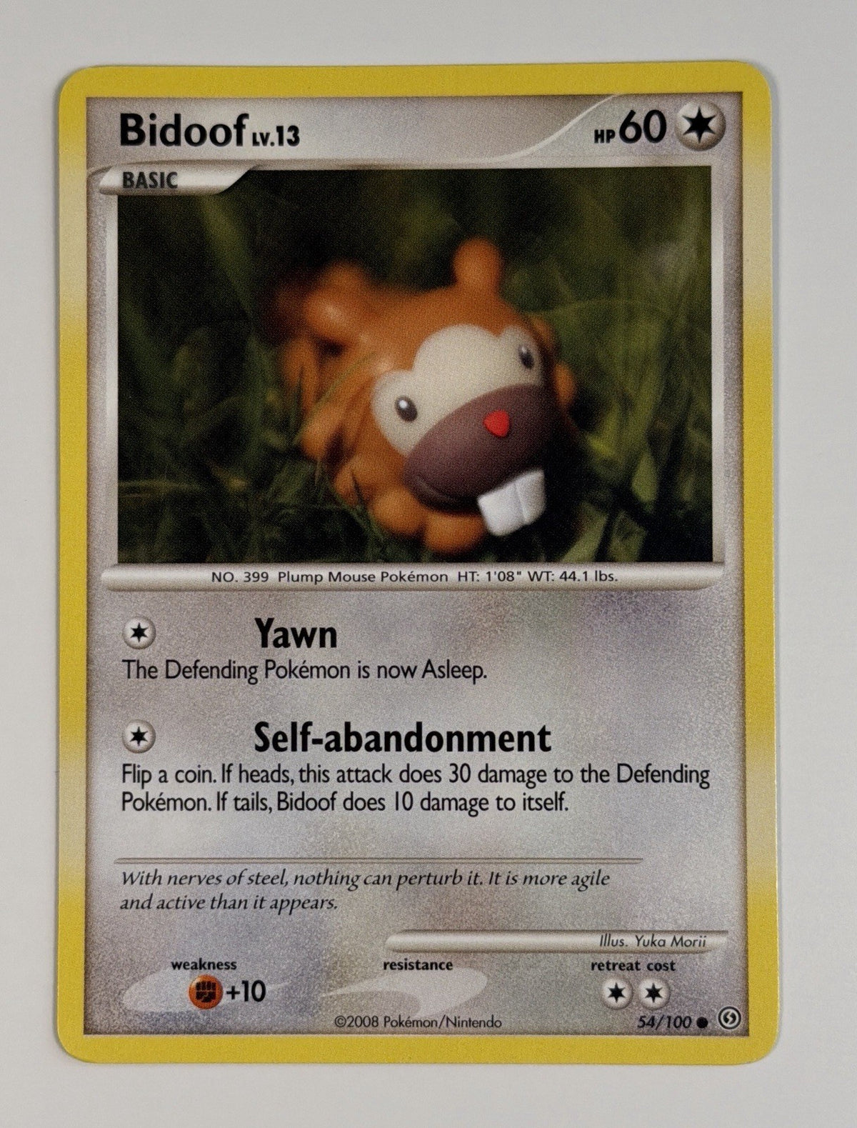 Bidoof 54/100 Illus. By Yuka Morii Pokemon TCG Stormfront Lightly Played LP/NM