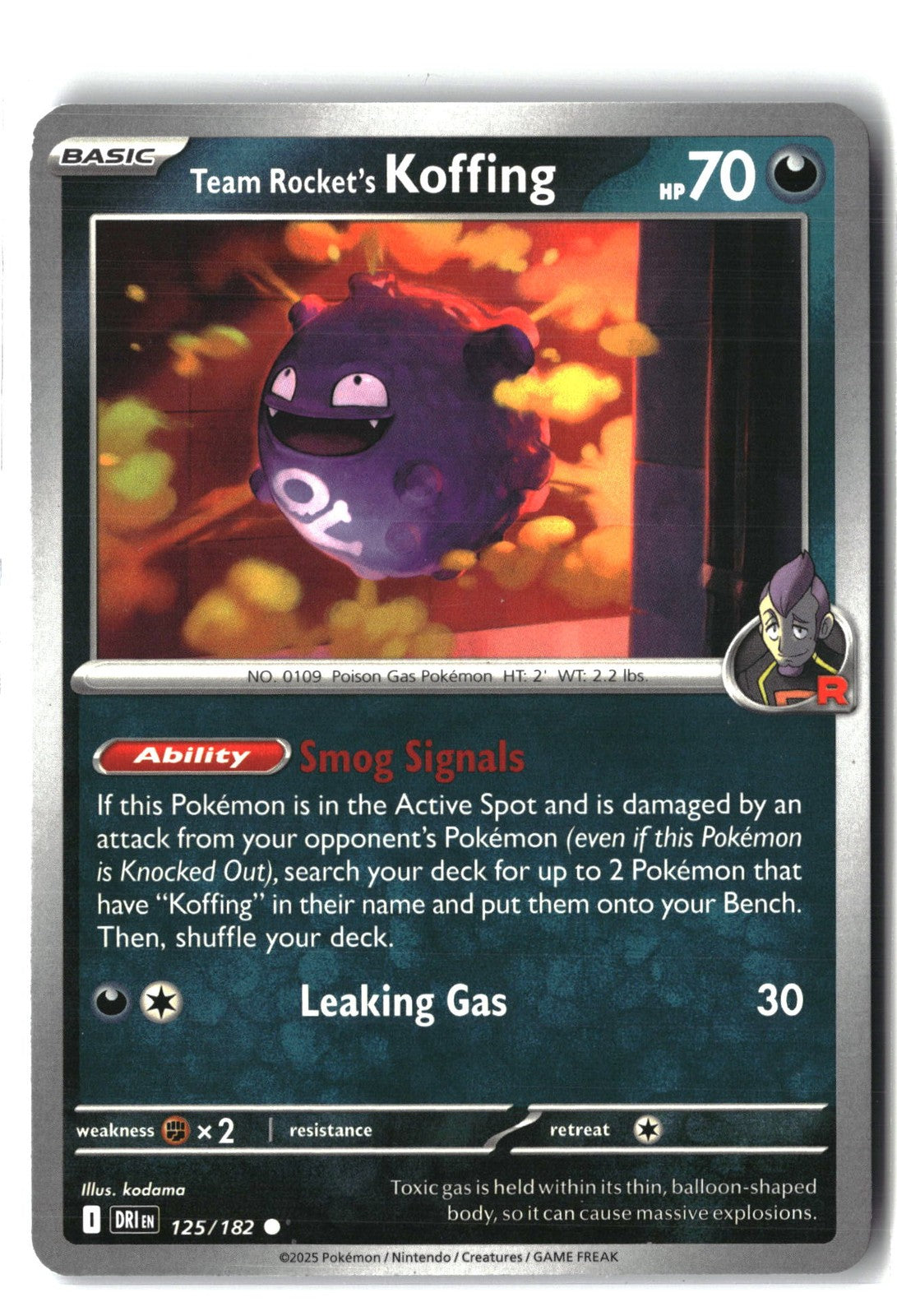 Team Rocket's Koffing (Destined Rivals 125/182) NM