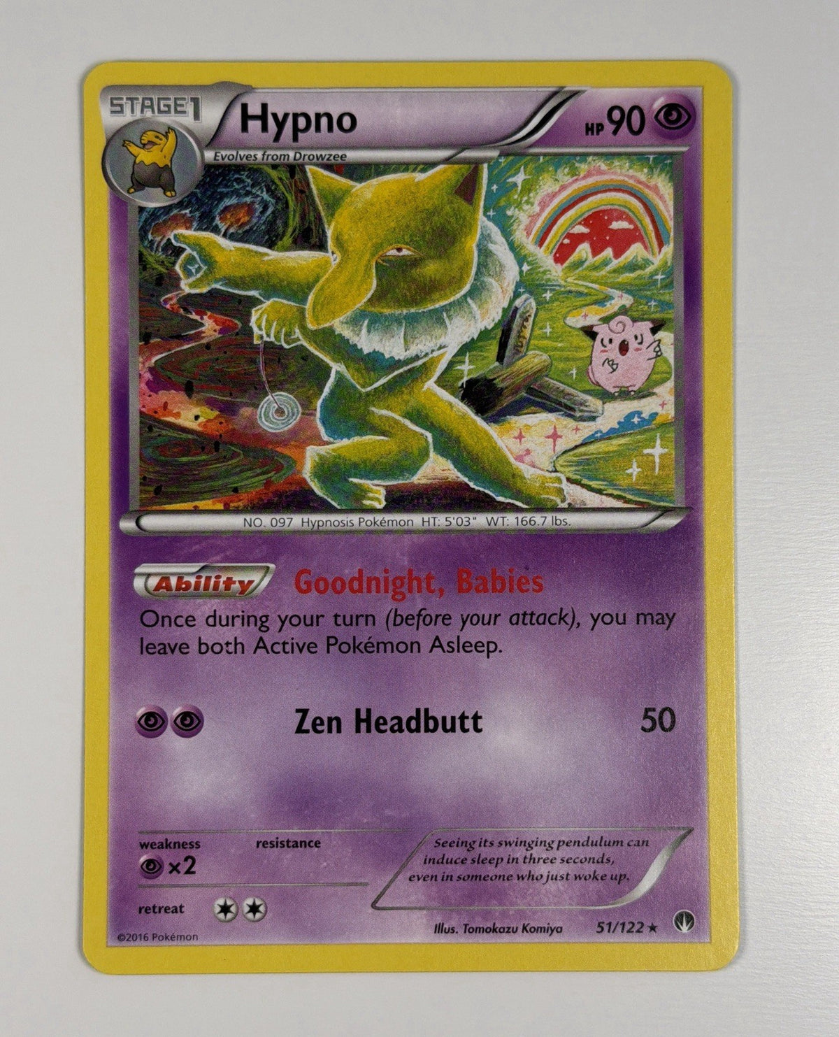BREAKpoint Hypno 51/122 Lightly Played Pokemon R Tcg Card