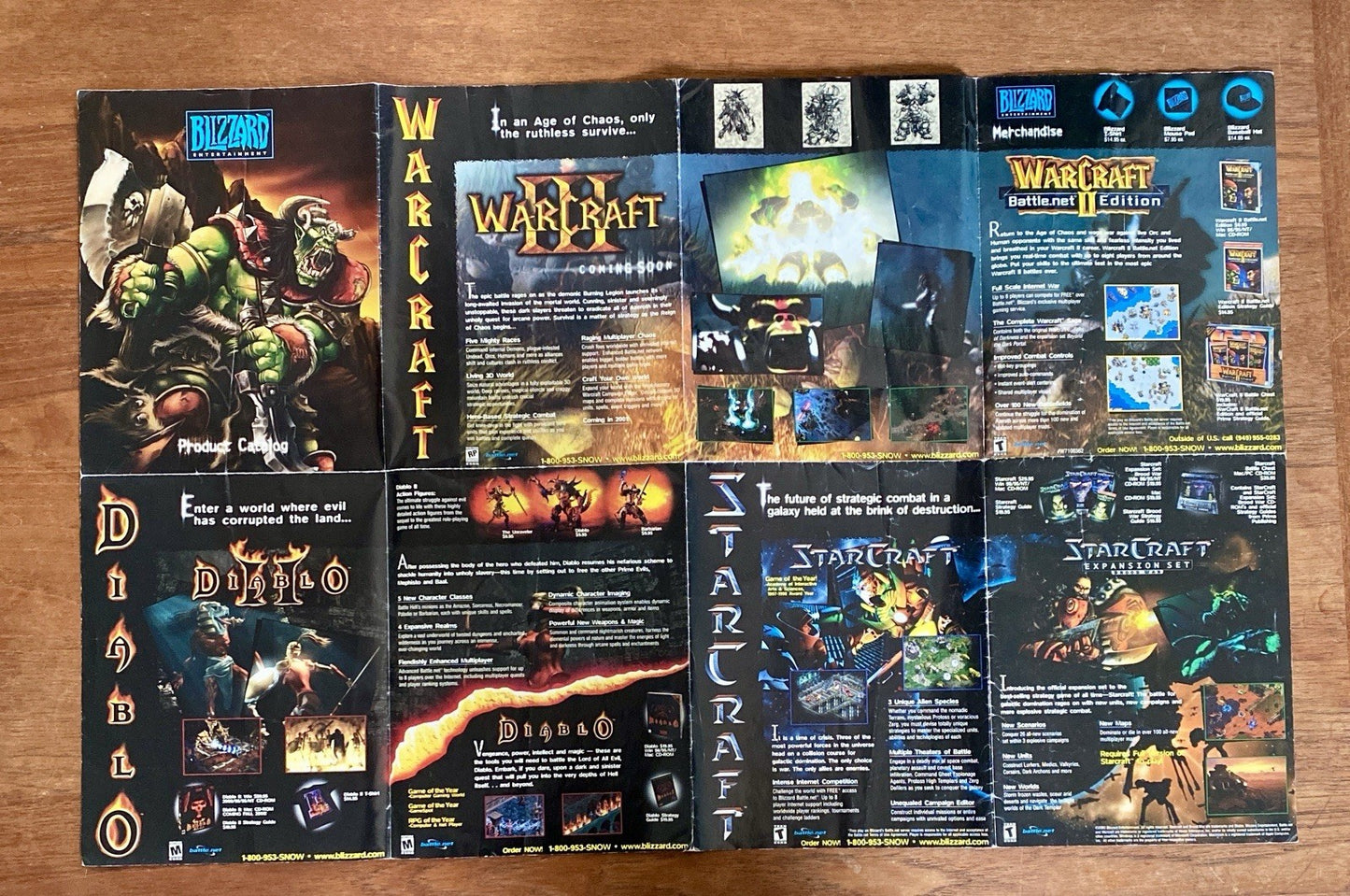 Vintage Blizzard Entertainment Warcraft III Product Catalog 2000 28×18 Poster