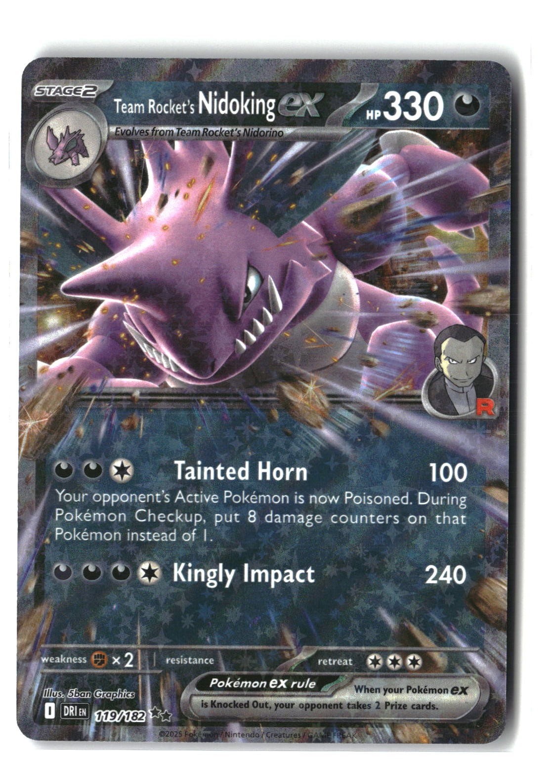 Team Rocket's Nidoking ex Holofoil NM (Destined Rivals 119/182)