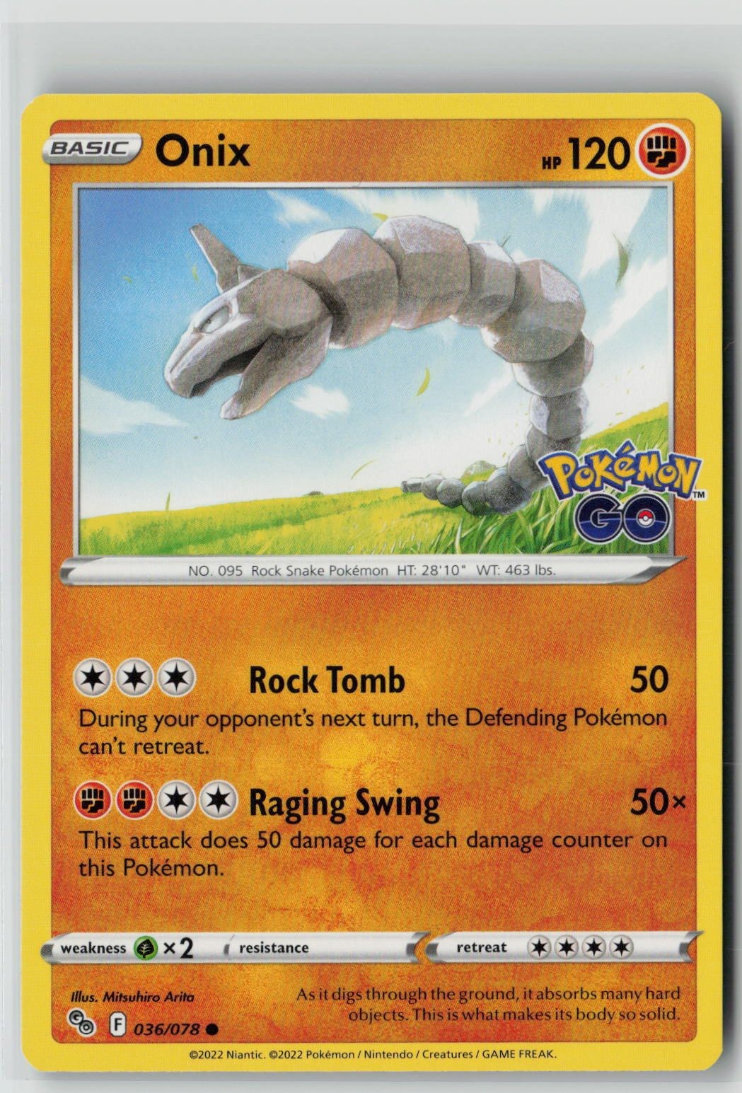 Onix (Pokemon GO 036/078) NM