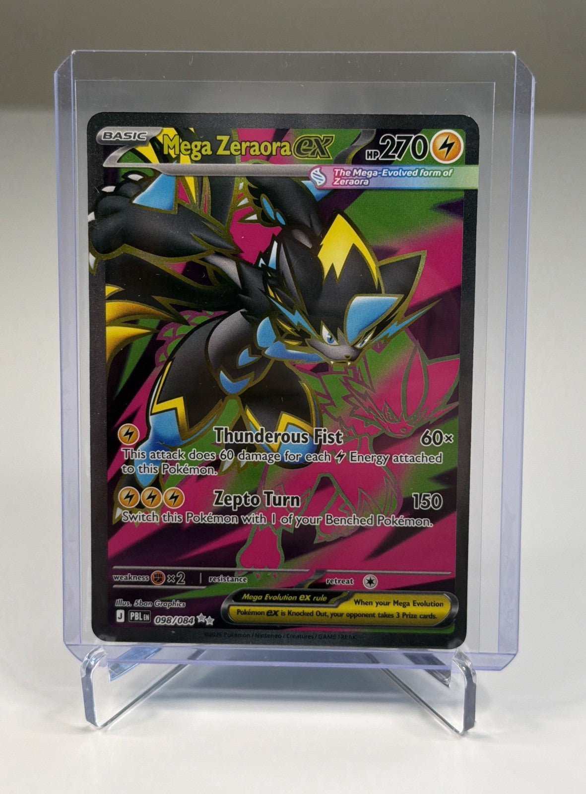 Pokémon TCG Mega Zeraora Ex 98/84 Pitch Black Ultra Rare Full Art NM Near Mint