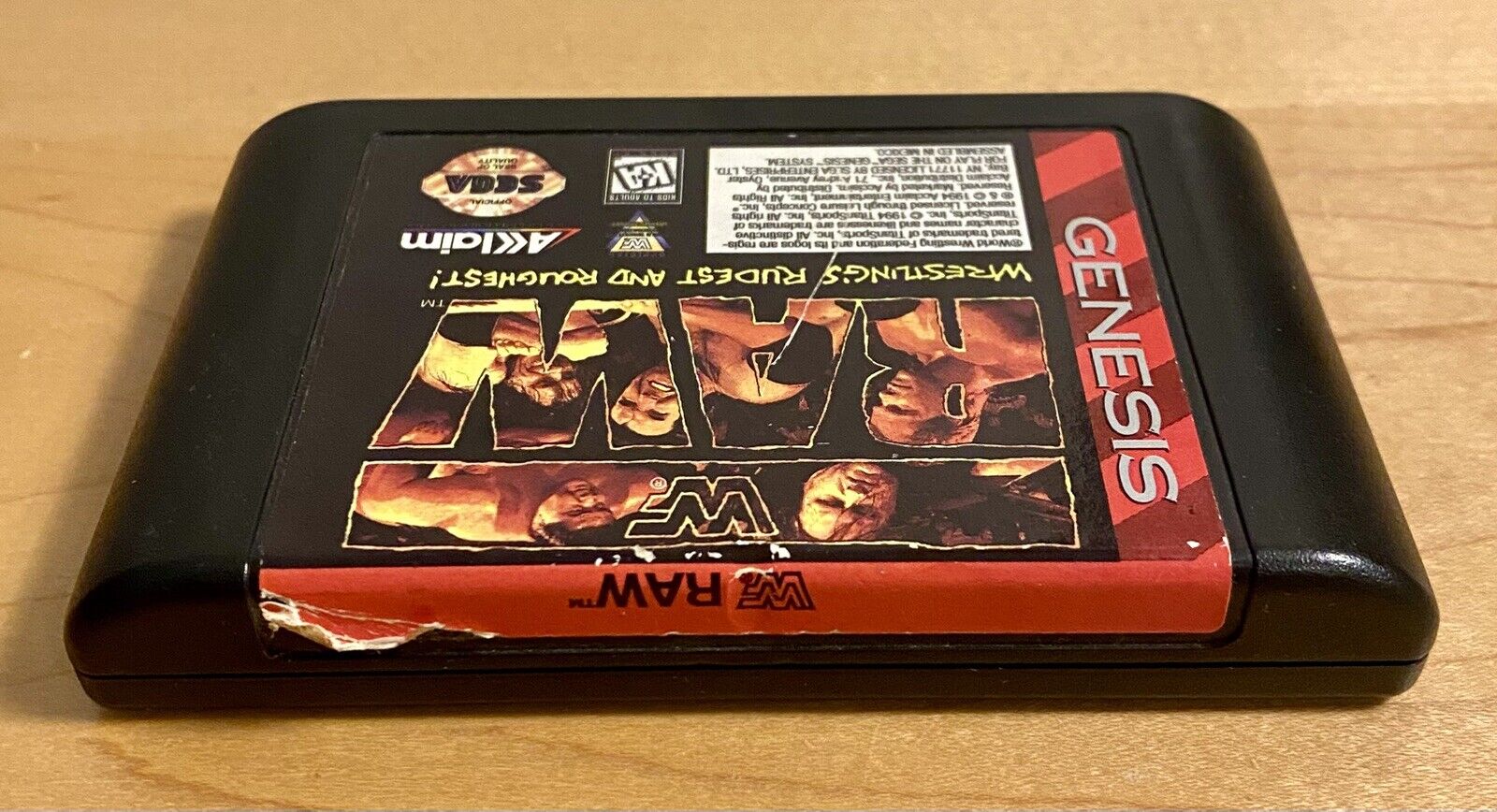 WWF Raw (Sega Genesis, 1994) CIB W/ Manual, Authentic, Cleaned, & Tested