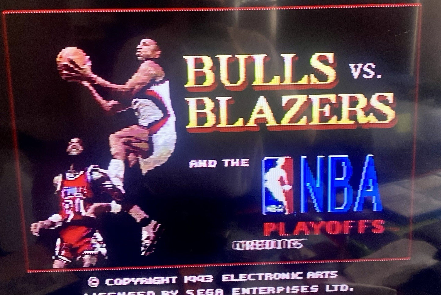 Bulls vs. Blazers and the NBA Playoffs Sega Genesis 1993 CIB W/ Case & Manual