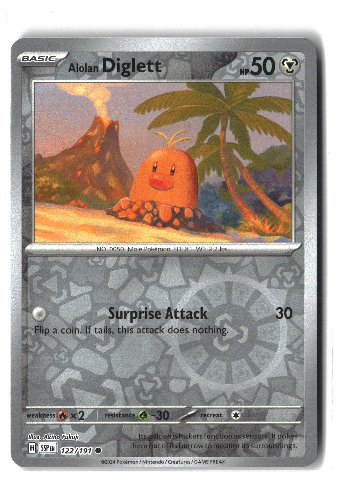 Alolan Diglett Reverse Holofoil NM (Surging Sparks 122/191)
