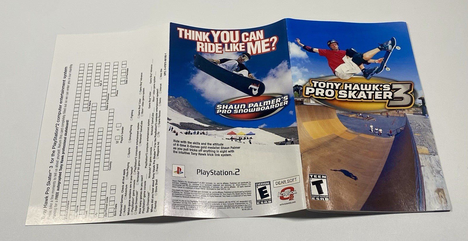 Tony Hawk's Pro Skater 3 (Sony PlayStation 2, 2002) CIB w/ Manual & Reg, Tested
