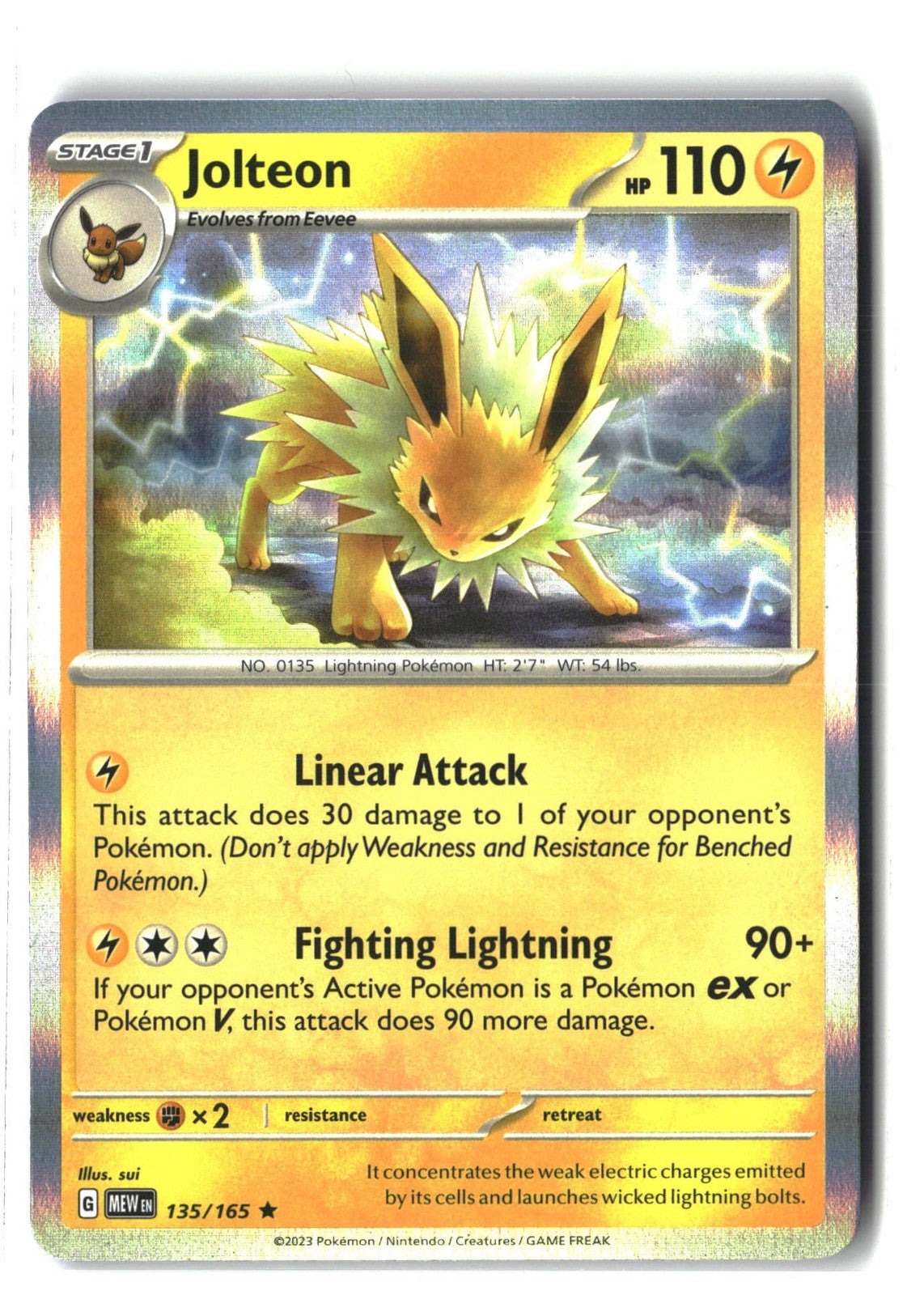 Jolteon Holofoil NM (SV: Scarlet & Violet 151 135/165)
