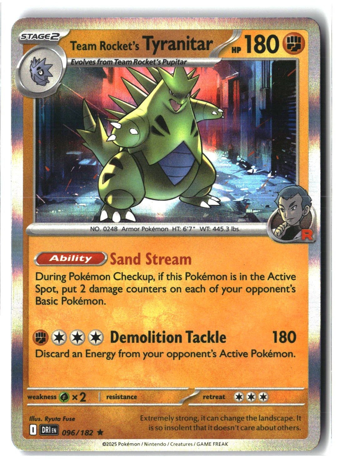 Team Rocket's Tyranitar Holofoil NM (Destined Rivals 096/182)