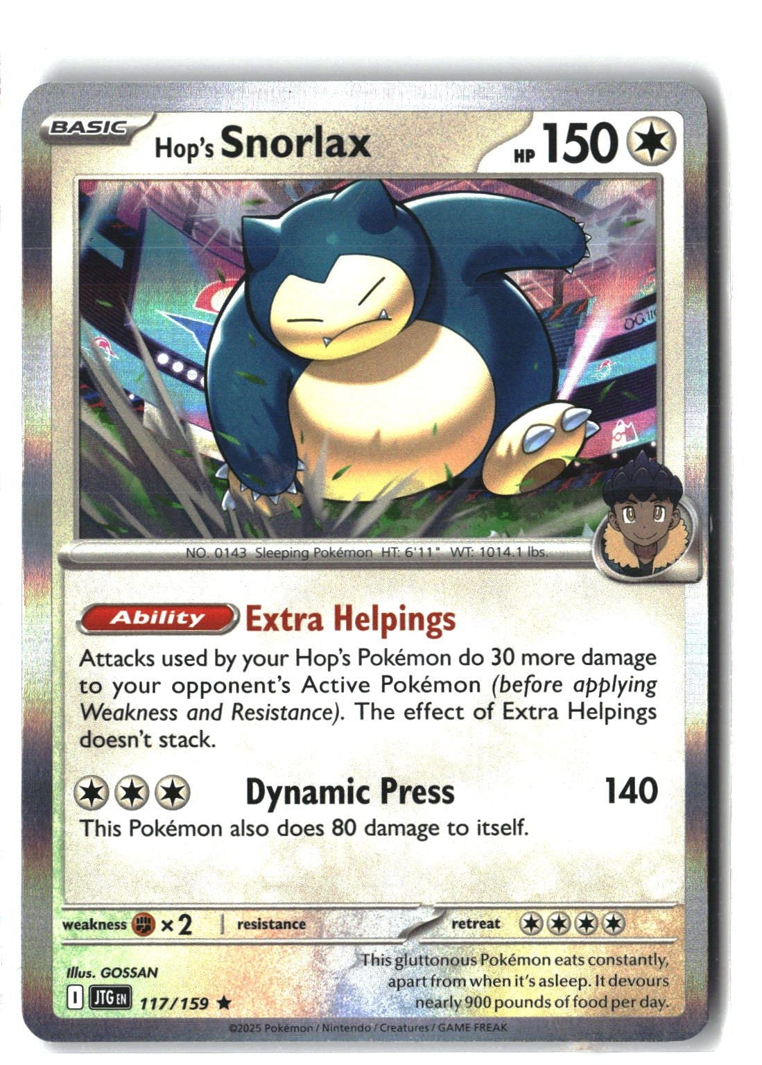 Hop's Snorlax Holofoil NM (Journey Together 117/159)