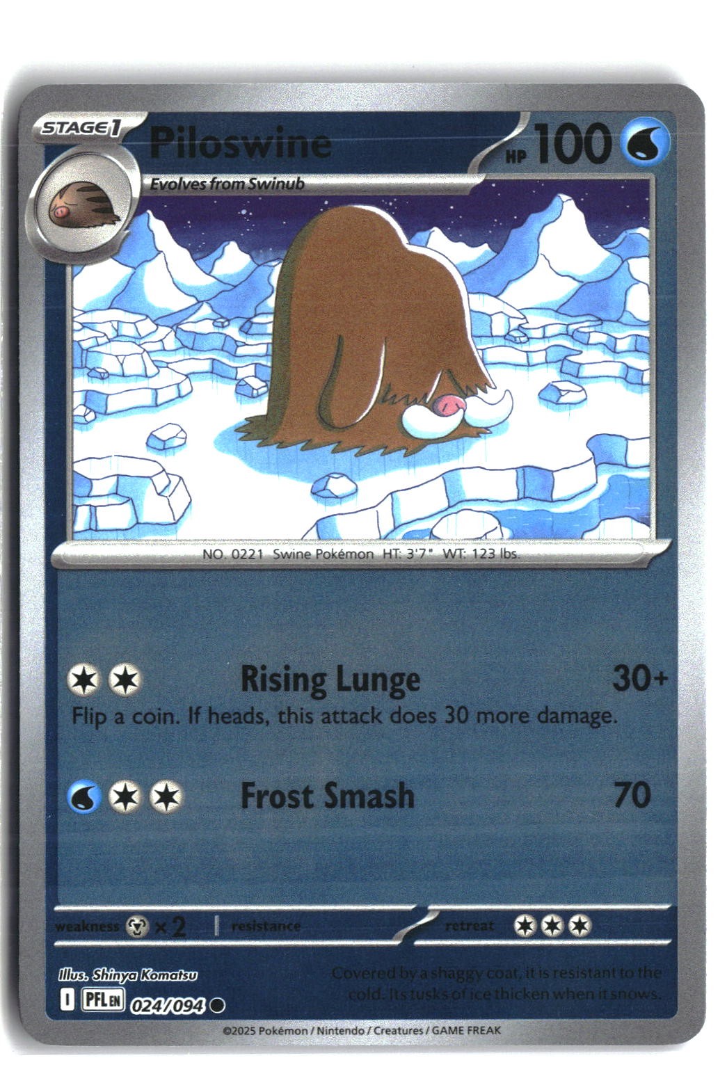 Piloswine Reverse Holofoil NM (Phantasmal Flames 024/094)