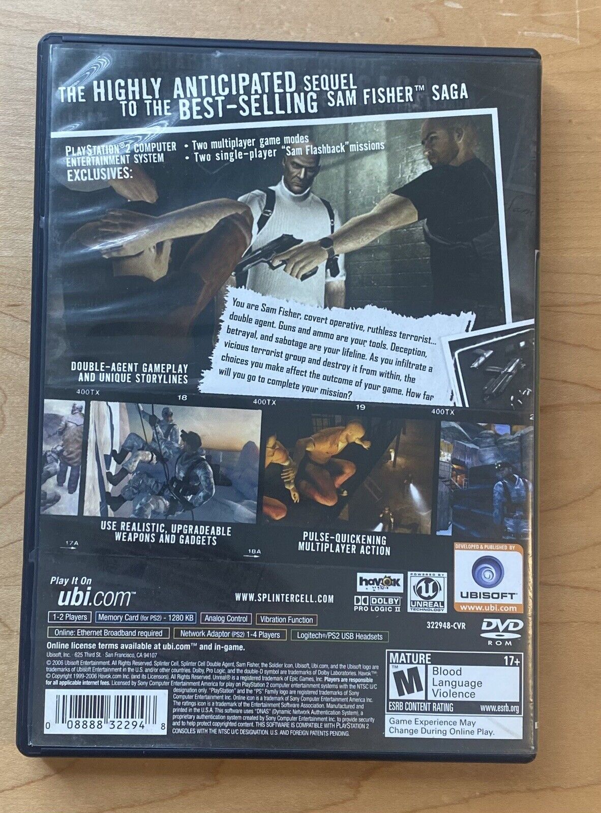 Tom Clancy's Splinter Cell: Double Agent (Sony PlayStation 2 PS2, 2006) CIB