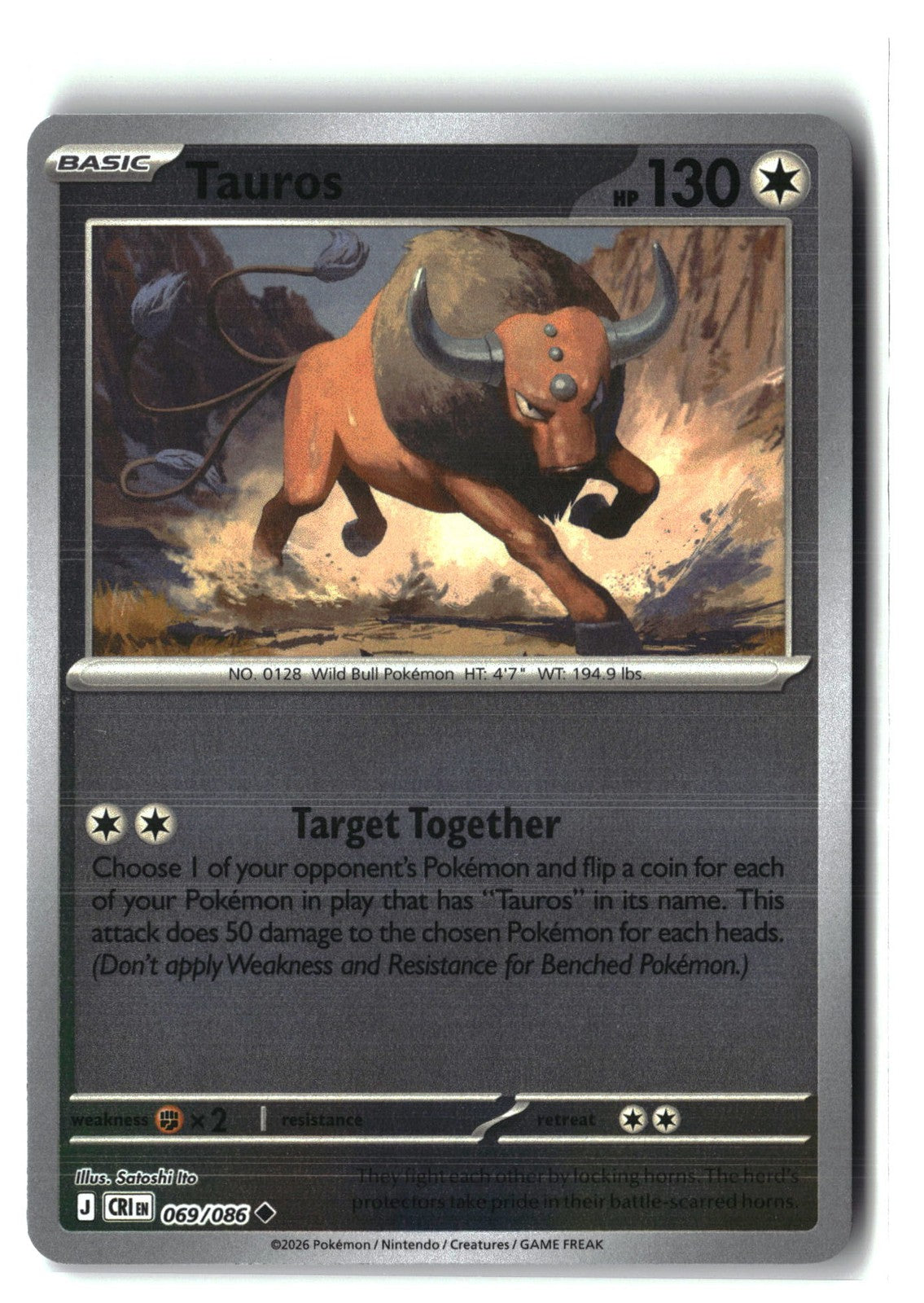 Tauros Reverse Holofoil NM (Chaos Rising 069/086)