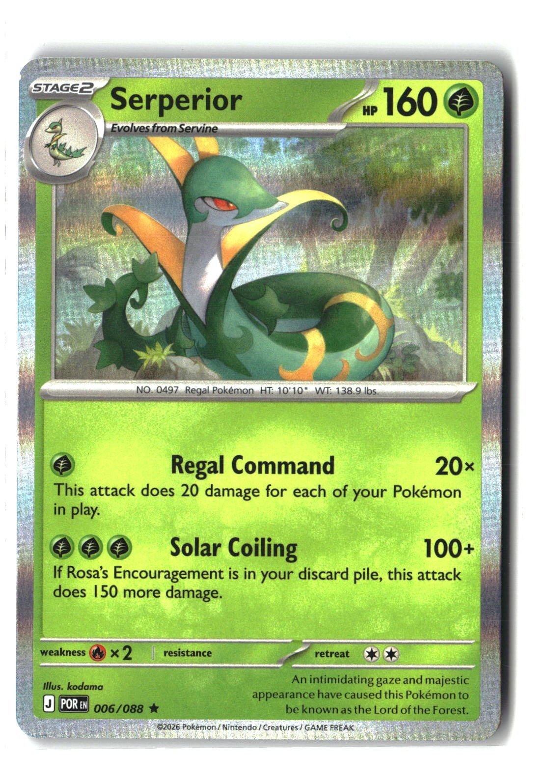 Serperior Holofoil NM (Perfect Order 006/088)