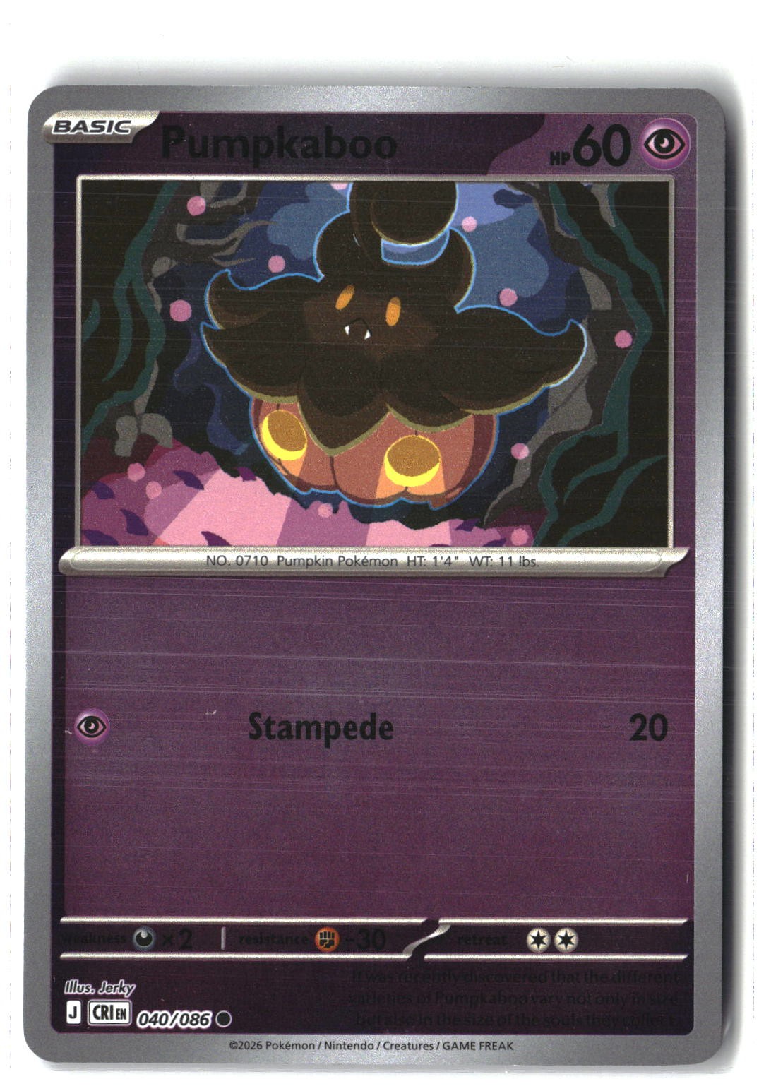 Pumpkaboo Reverse Holofoil NM (Chaos Rising 040/086)