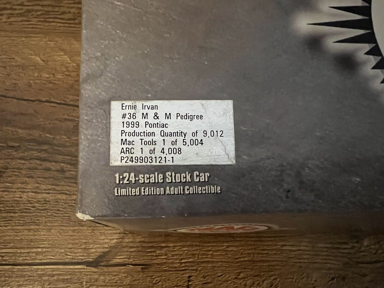 Mac Tools Collectors Club Ernie Irvan #36 M & M Pedigree 1999 Pontiac 1 Of 5004