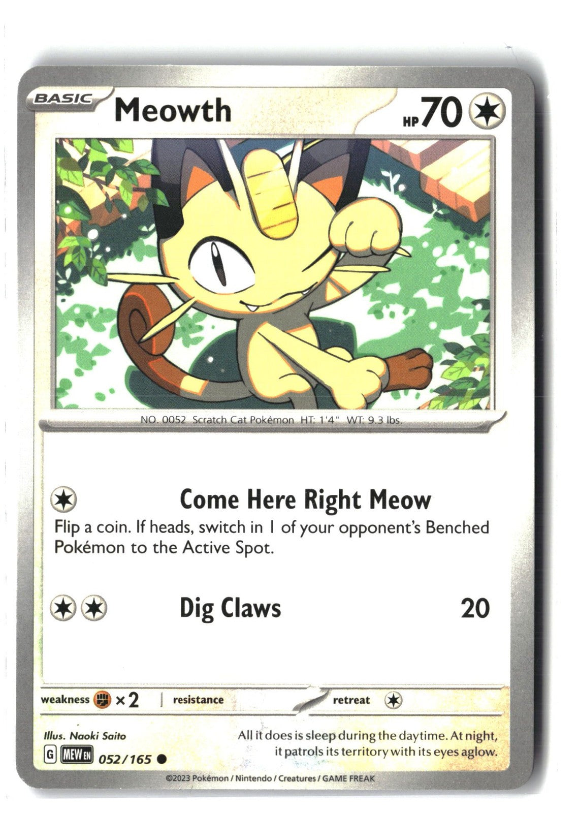 Meowth (SV: Scarlet & Violet 151 052/165) NM