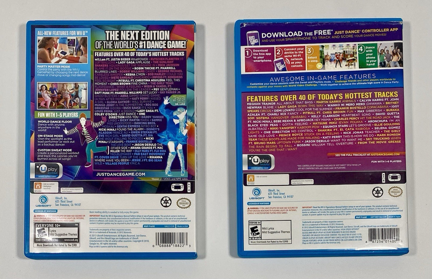 Just Dance 2016 & 2014 Bundle (Nintendo Wii U) Both Tested & Working