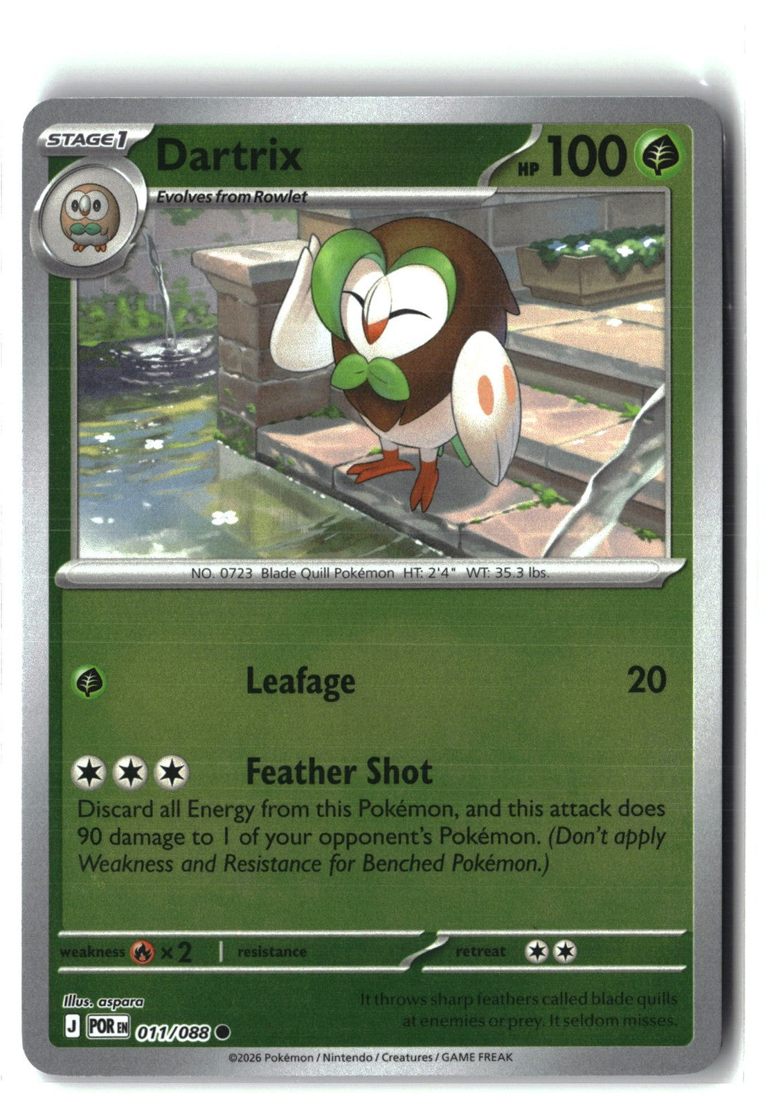 Dartrix Reverse Holofoil NM (Perfect Order 011/088)