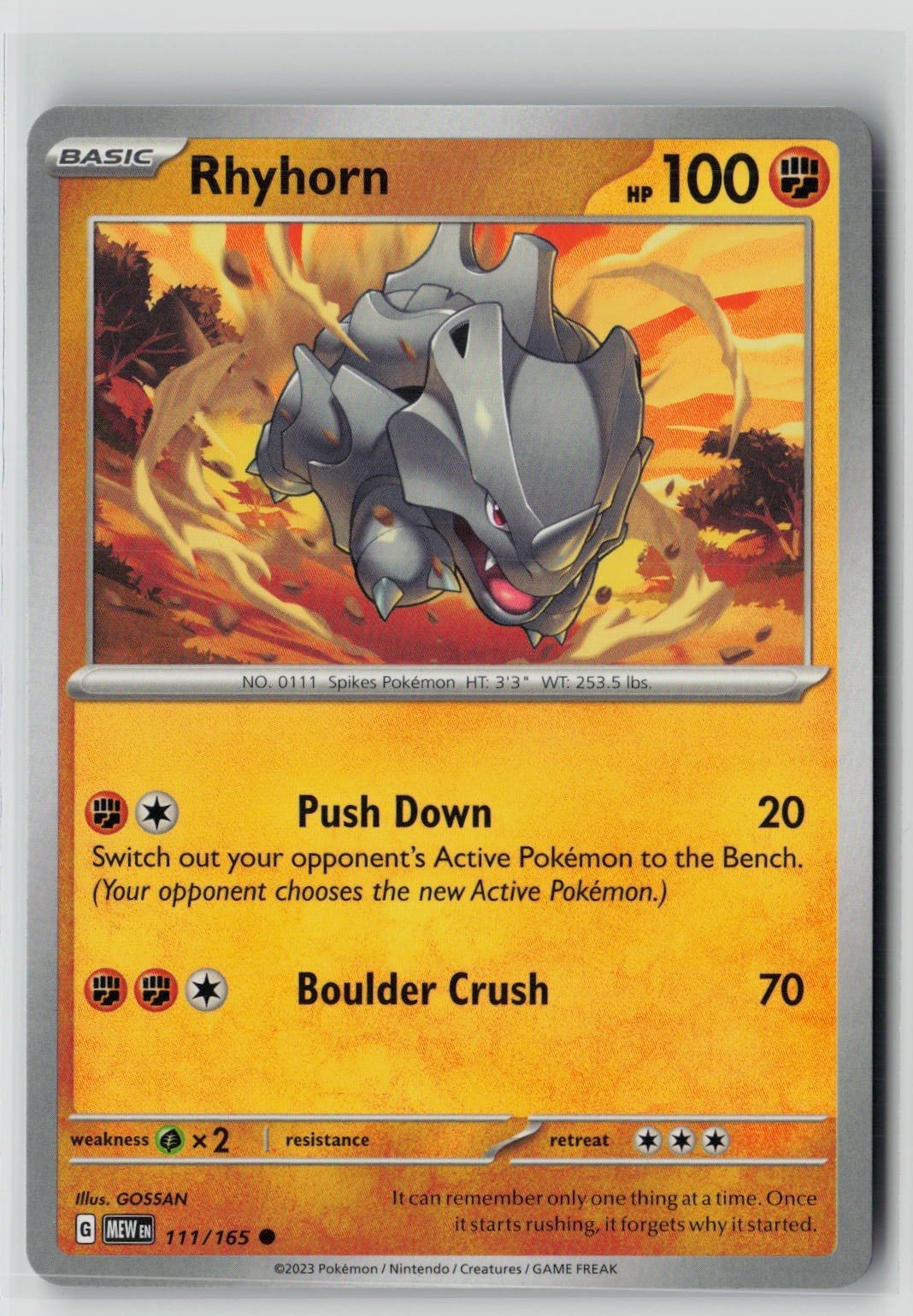 Rhyhorn (SV: Scarlet & Violet 151 111/165) NM