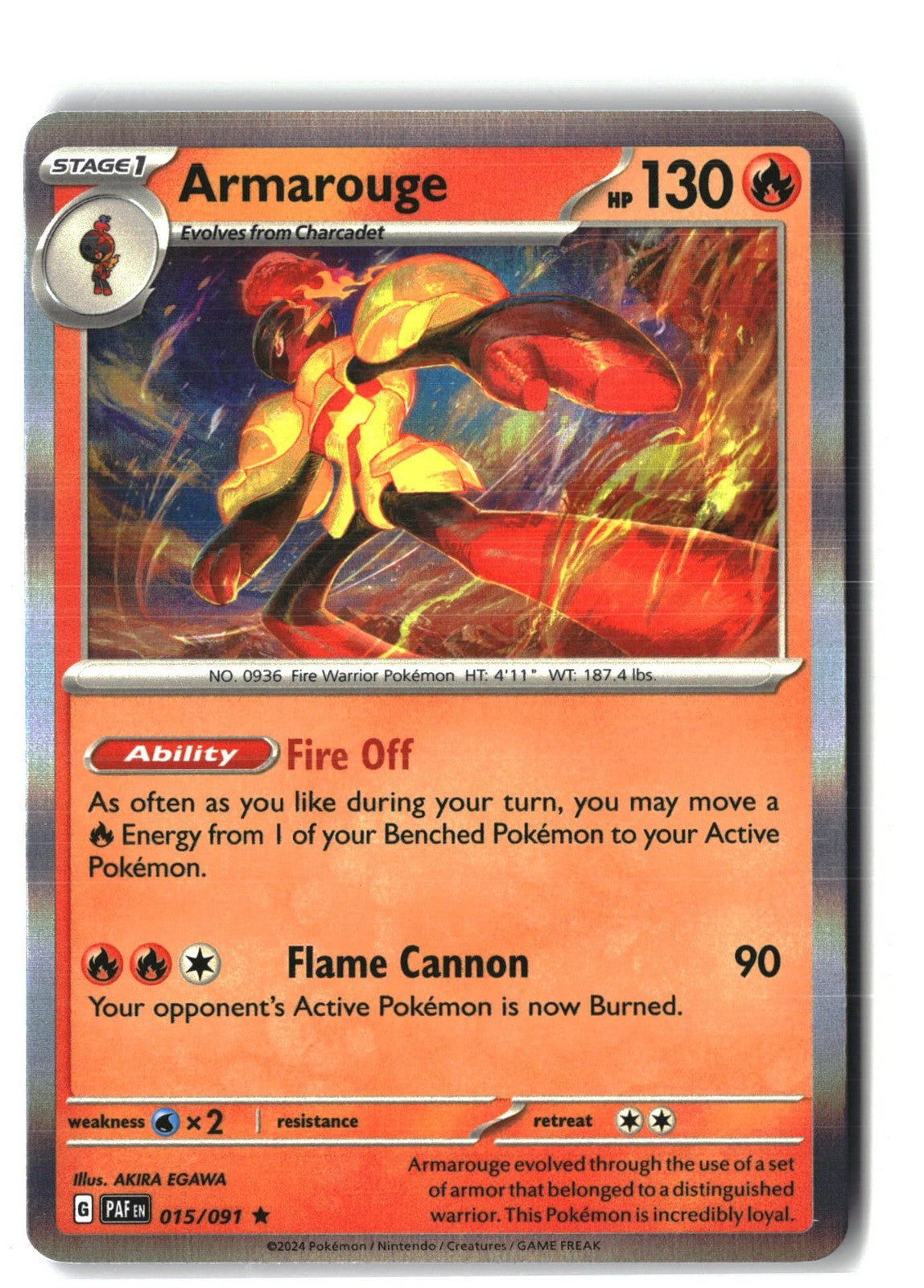 Armarouge Holofoil NM (SV: Paldean Fates 015/091)