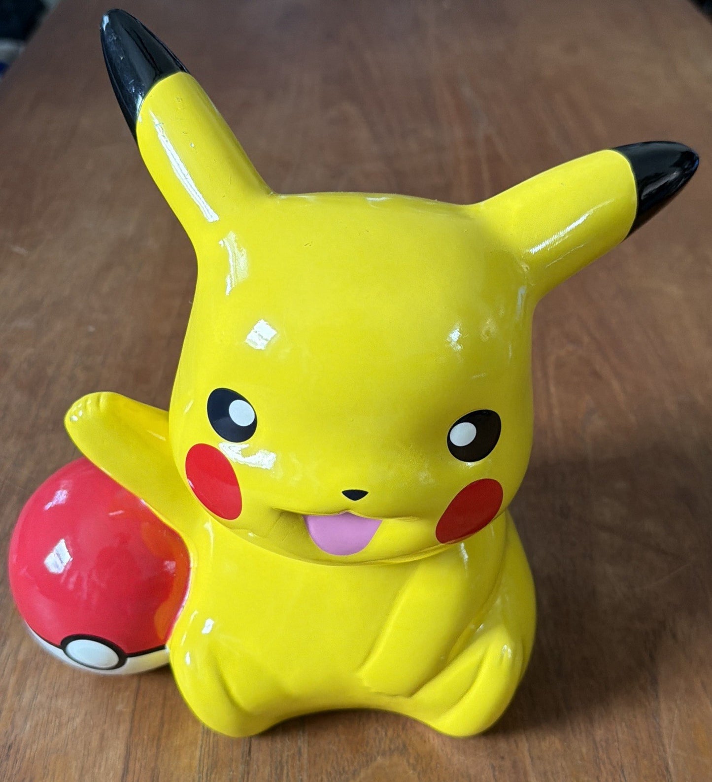 Pokemon Pikachu with Poke Ball Nintendo 2015 Ceramic Coin Money Piggy Bank 9”