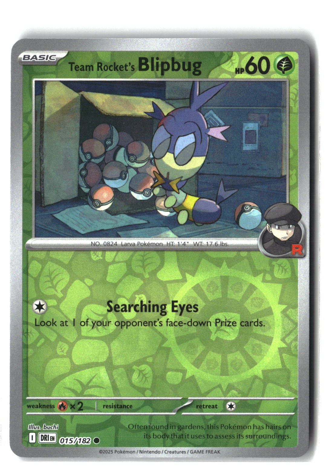 Team Rocket's Blipbug Reverse Holofoil NM (Destined Rivals 015/182)