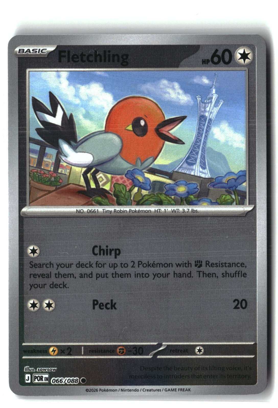 Fletchling Reverse Holofoil NM (Perfect Order 066/088)