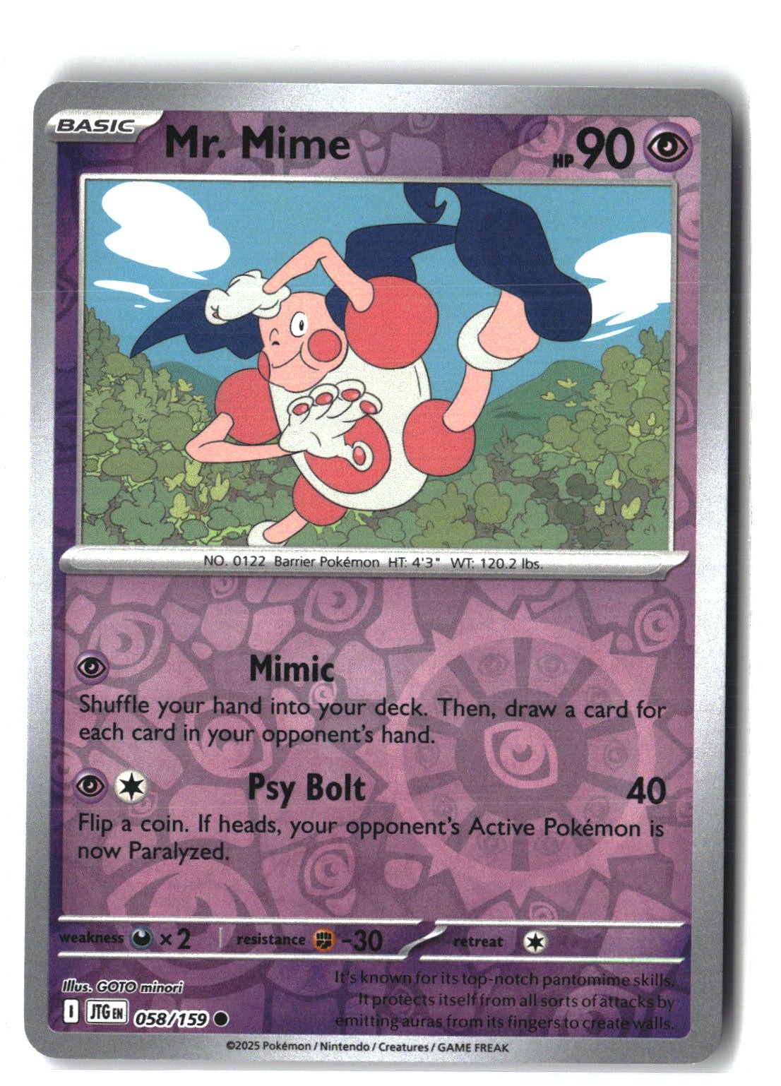 Mr. Mime Reverse Holofoil NM (Journey Together 058/159)