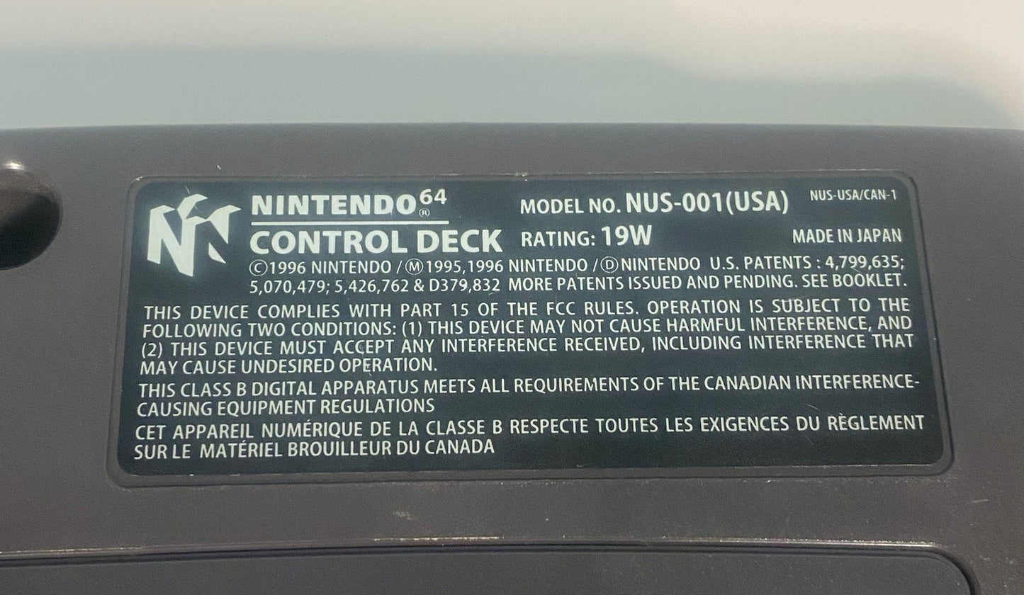 Nintendo 64 N64 Console W/ Controller & Cords All OEM, Tested & Working