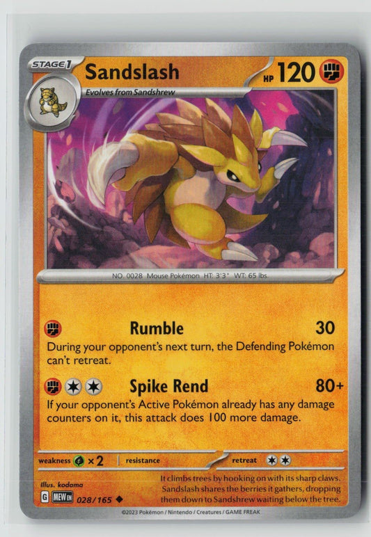 Sandslash (SV: Scarlet & Violet 151 028/165) NM