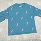 Spiritual Gangster Mazzy Pullover Sweater Blue Lightning Long Sleeve Causal