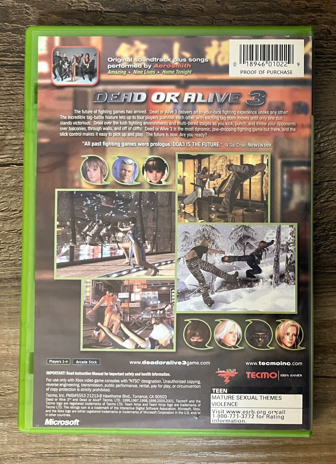 Dead or Alive 3 (Microsoft Original Xbox, 2001) Complete W/ Manual