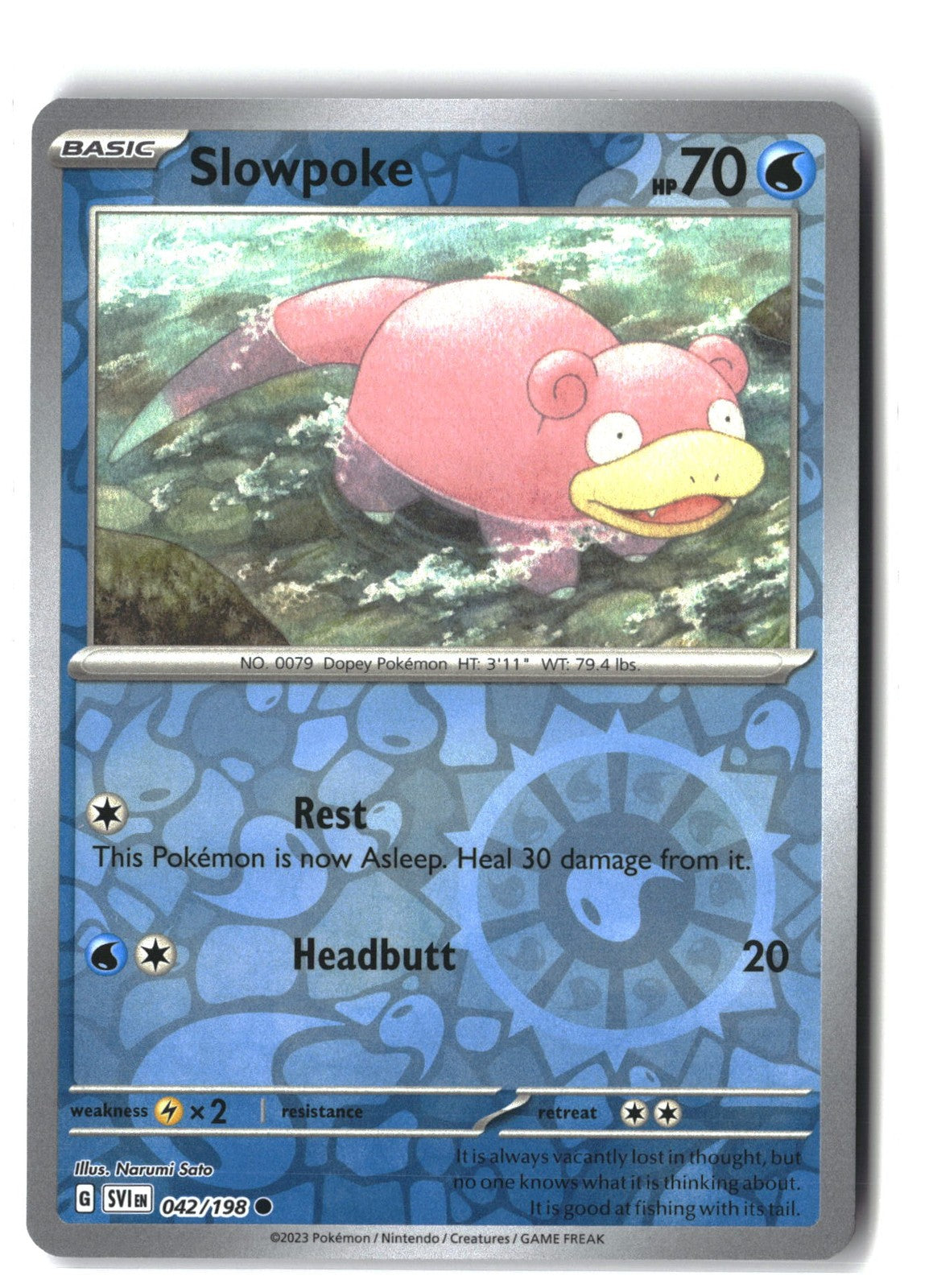 Slowpoke Reverse Holofoil NM (Scarlet & Violet Base Set 042/198)